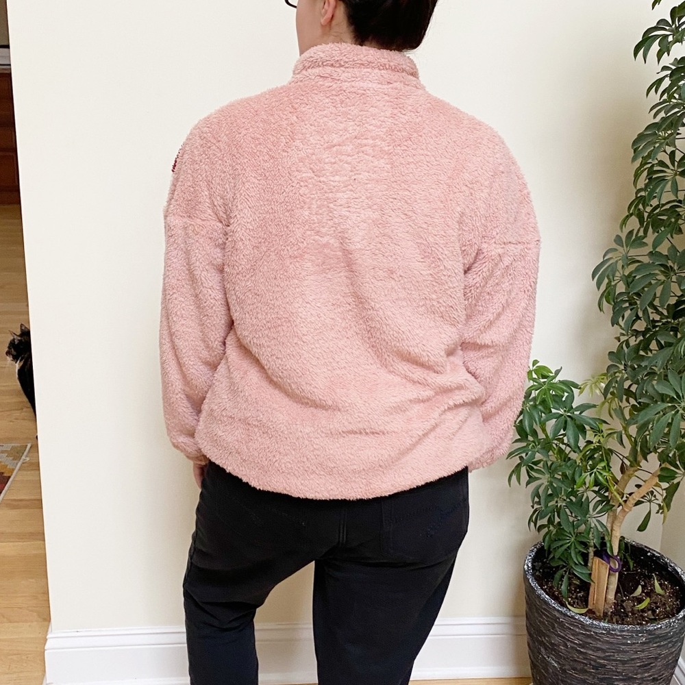 Mauve Sherpa Colorblock Half Zip Pullover - Picture 7 of 8
